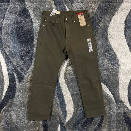 Levis 505 Regular Fit Jeans Mens 30x30 Olive Green Eco Ease