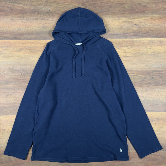 Polo Ralph Lauren Waffle Knit Thermal Hoodie Mens 2XL Navy