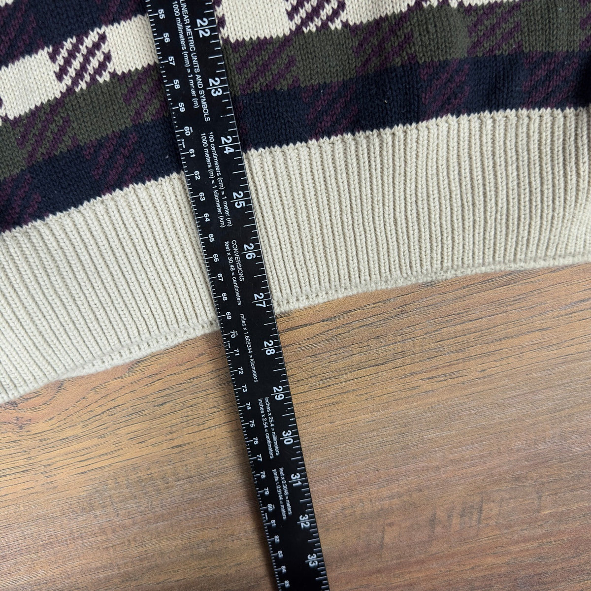 Vintage Woods and Gray Houndstooth Sweater Womens 2X Preppy