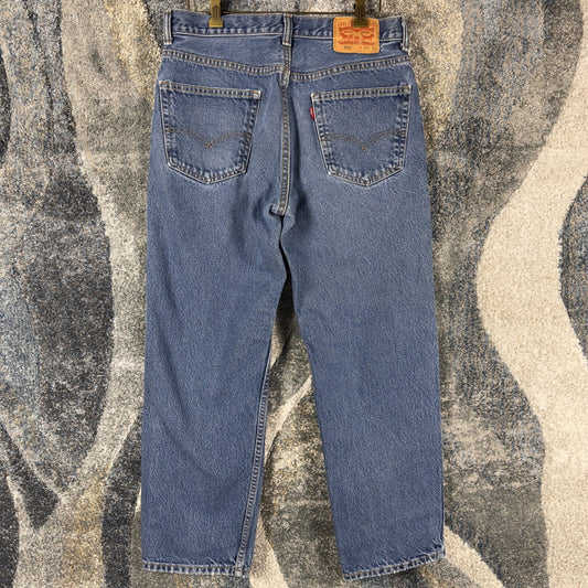 Vintage Y2K Levis 550 Relaxed Tapered Jeans Mens 33x30 Blue