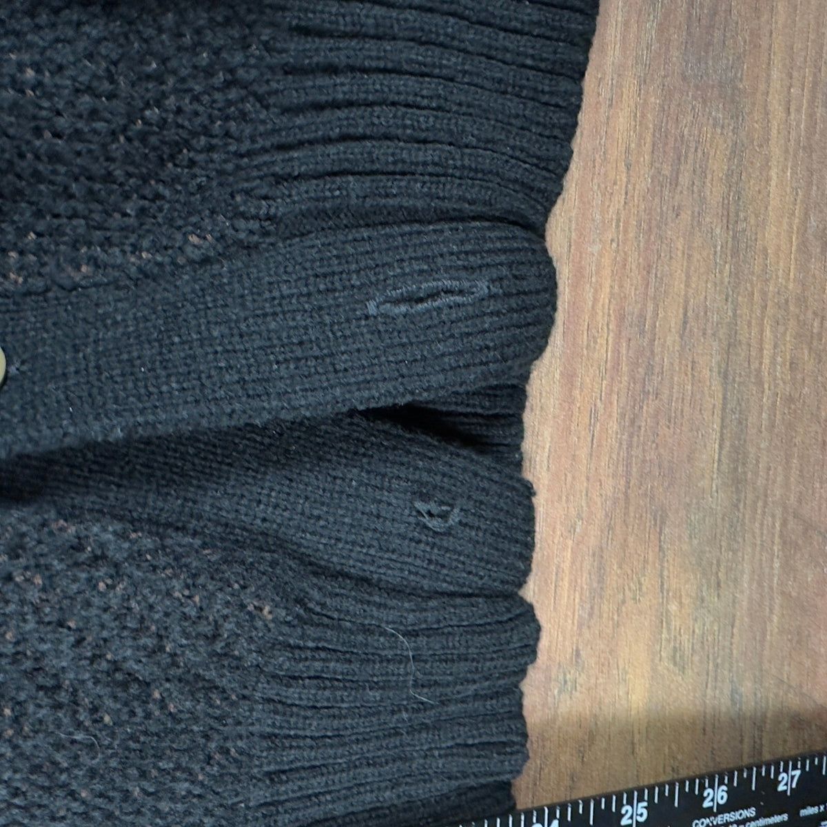 Vintage Brad Richards Black Geometric Knit Cardigan Mens M