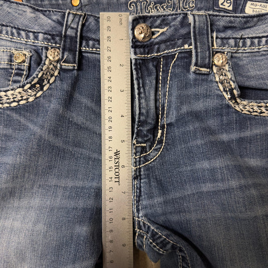 Miss Me Bootcut Jeans Womens 29x31 Mid Rise Dark Wash
