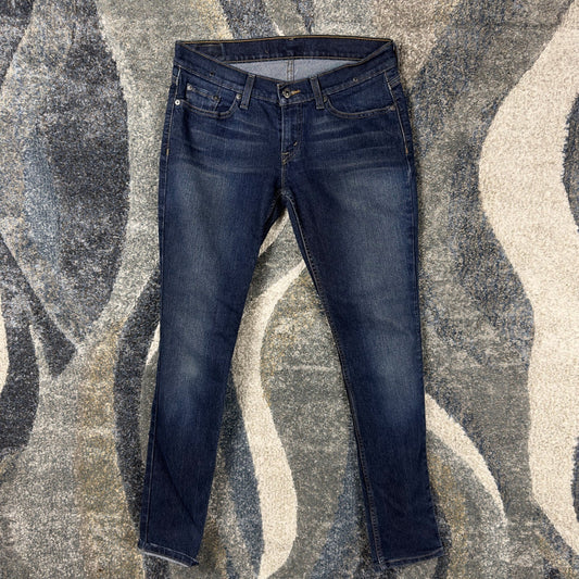Levis Skinny Jeans Womens 31x31 Dark Wash Blue Mid Rise