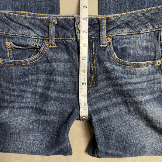 American Eagle Boy Fit Baggy Jeans Womens 00 Blue