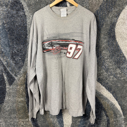 Y2K NASCAR Kurt Busch 97 Long Sleeve Shirt Mens XXL Gray