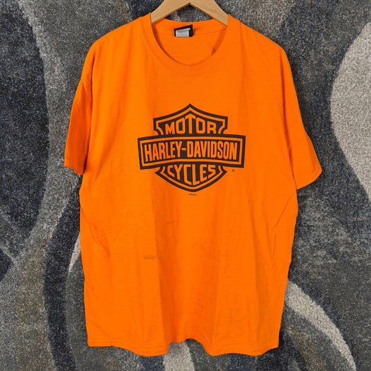 Harley-Davidson Chicago Dealer T-Shirt Mens XL Orange Biker