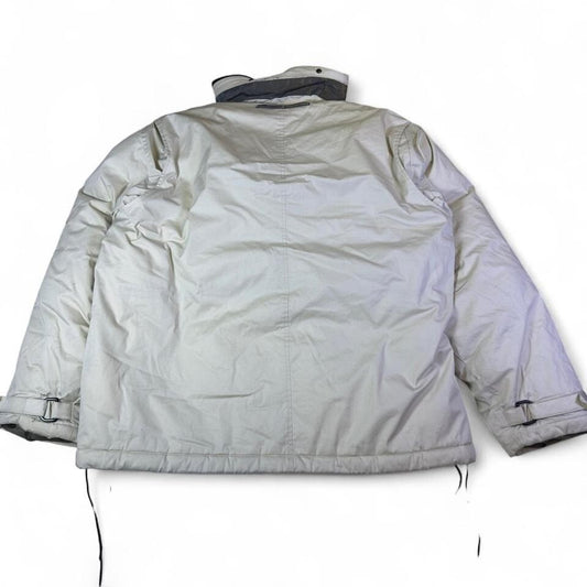 Vintage Nike Men's XL Cream Puffer Jacket Y2K Streetwear