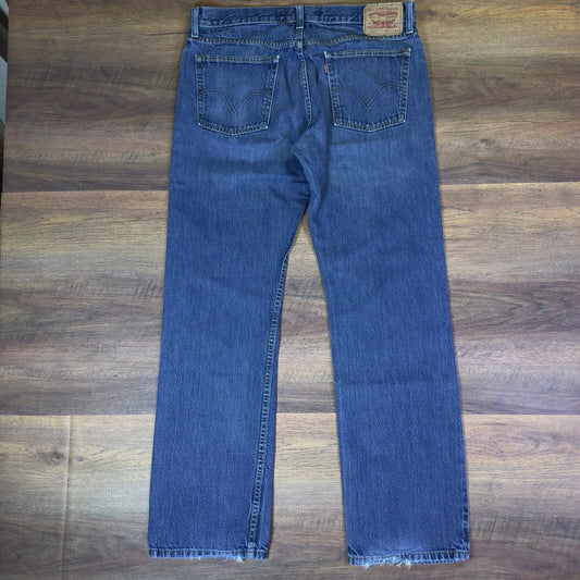 Levis 514 Slim Straight Jeans Mens 36 Blue Medium Wash Denim