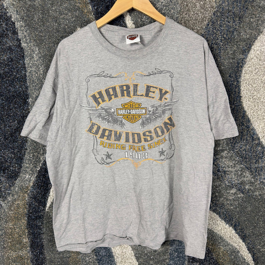 Harley Davidson La Crosse WI T-Shirt Mens XL Gray Dealer Tee