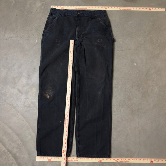 Carhartt Distressed Carpenter Pants 36x34 Black Workwear