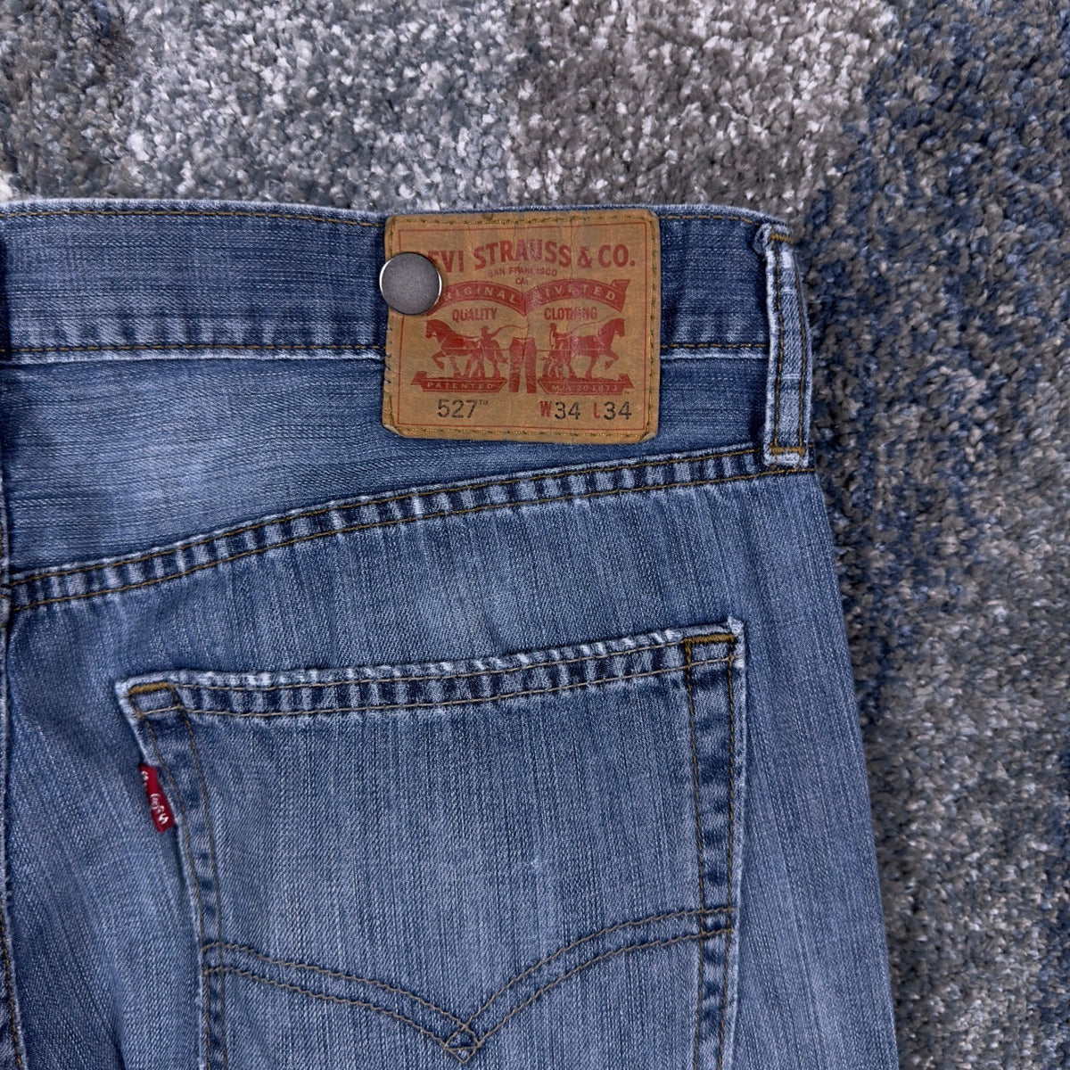 Levis 527 Slim Bootcut Jeans Mens 34x34 Medium Wash Western