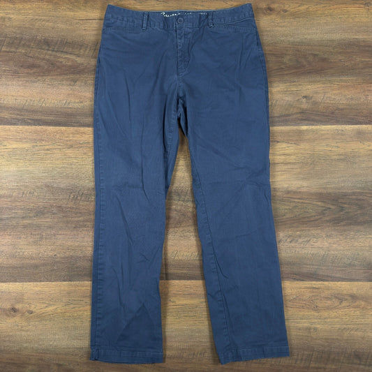 Eddie Bauer Legendwash Navy Curvy Straight Pants Womens 14
