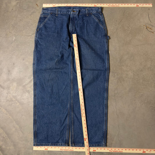 Carhartt Dungaree Carpenter Jeans Mens 40x30 Blue Workwear