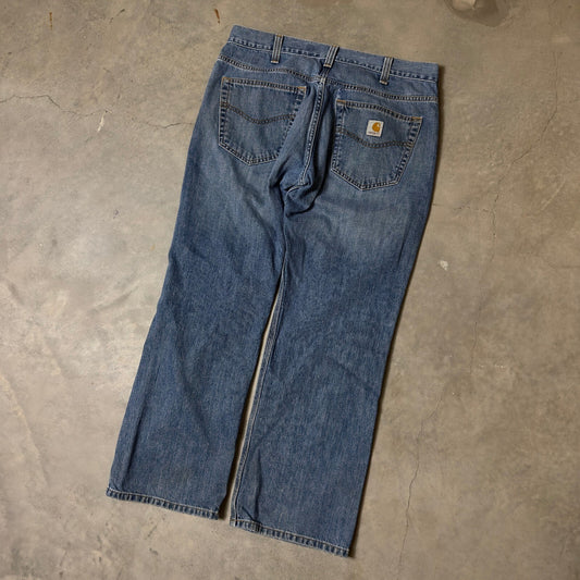 Vintage Carhartt Loose Fit Jeans Mens 34x30 Blue Baggy Workwear Streetwear