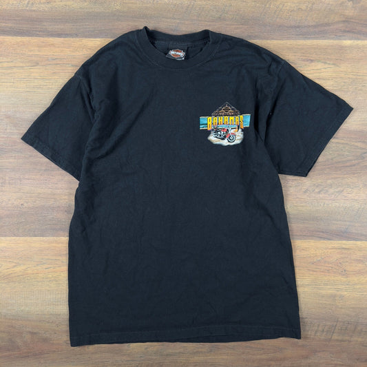 Vintage Harley-Davidson T-Shirt Mens L Black Nassau Bahamas