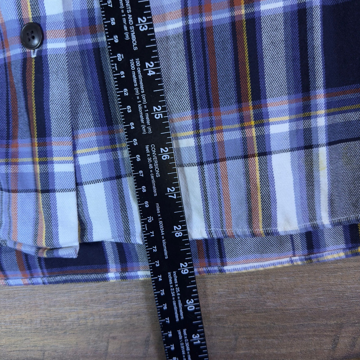 Eddie Bauer Plaid Flannel Shirt Blue Purple Grunge Workwear