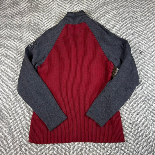 Vintage Nautica Jeans Co Quarter Zip Sweater Men M RIbbed