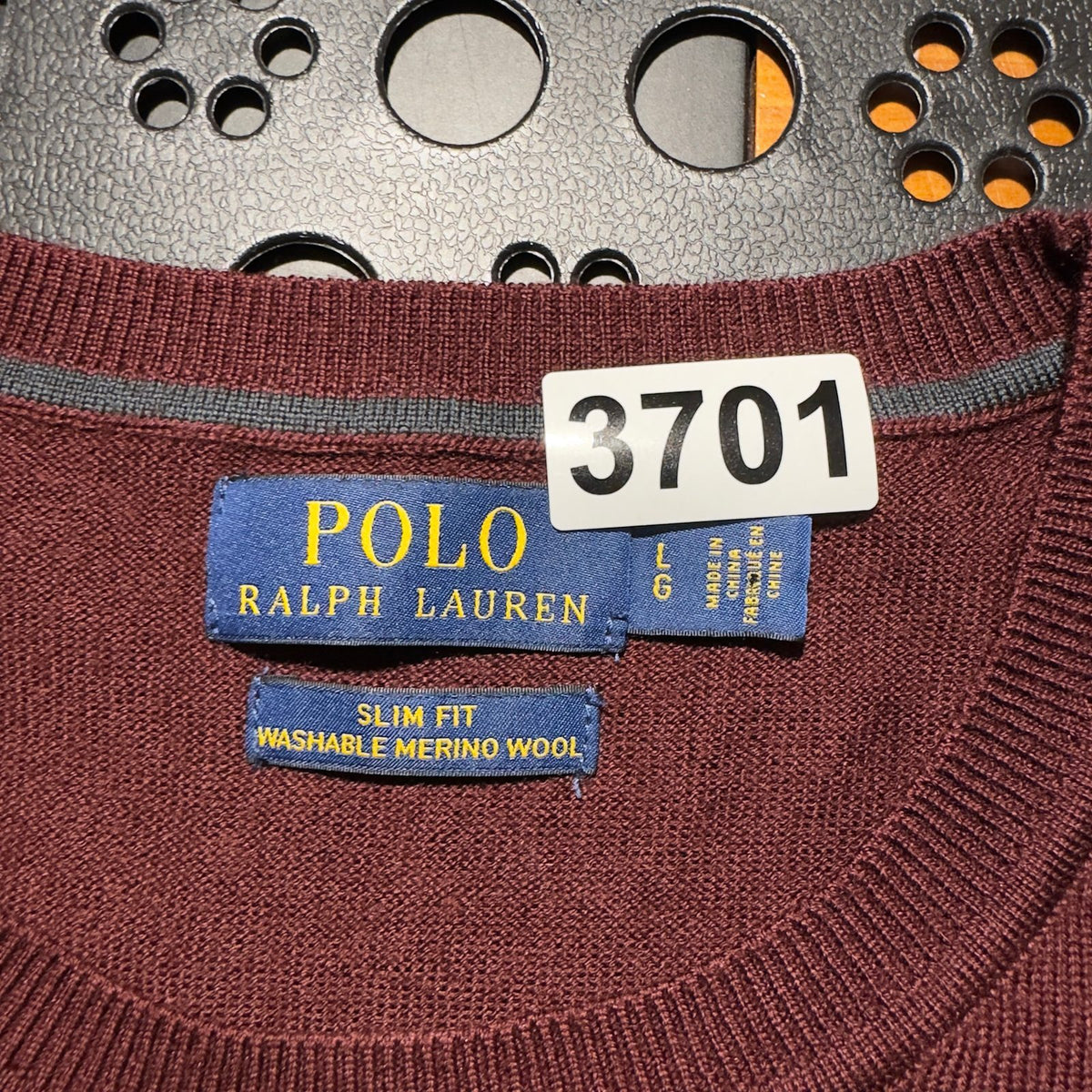 Polo Ralph Lauren Merino Sweater Mens L Burgundy
