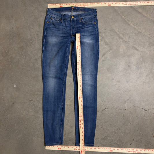7 For All Mankind The Skinny Jeans Womens 27 Blue