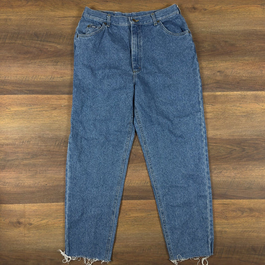 Vintage 90s Lee High Waisted Tapered Jeans 32x30 Medium Wash