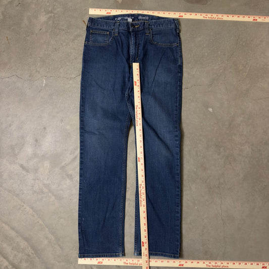 Carhartt Relaxed Fit Jeans Mens 33x32 Dark Wash Denim