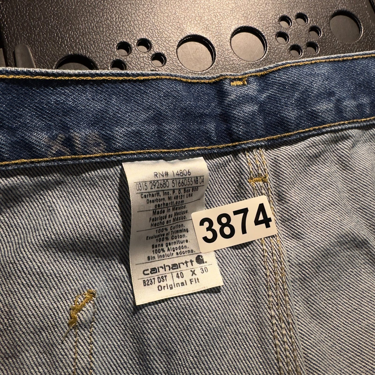 Carhartt Dungaree Carpenter Jeans Mens 40x30 Blue Workwear