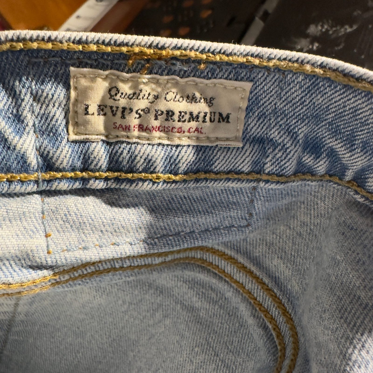 Levi's Premium 501 Jeans Womens 31x28 Light Wash Raw Hem