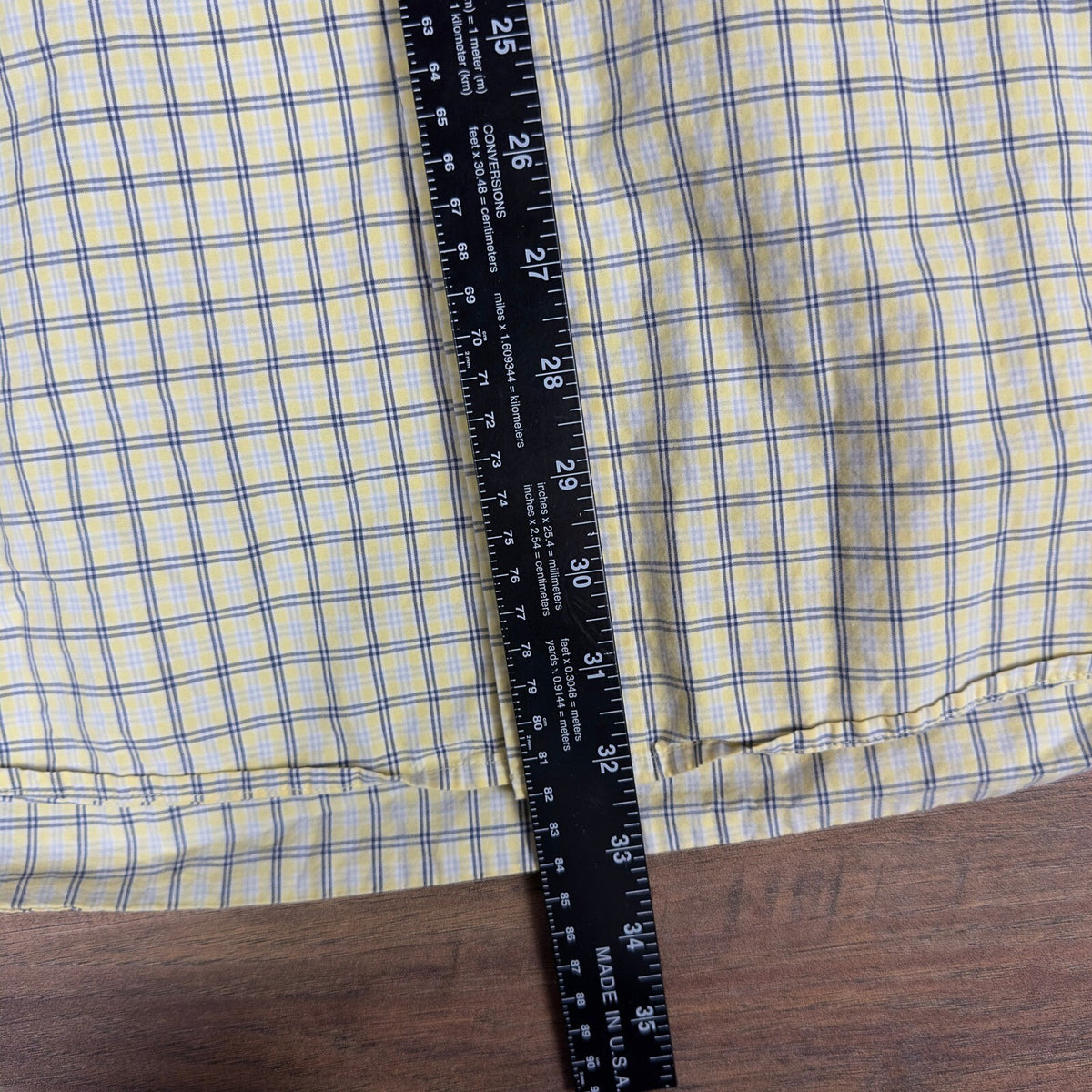 Eddie Bauer Mens XL Tall Yellow Plaid Button Down Shirt