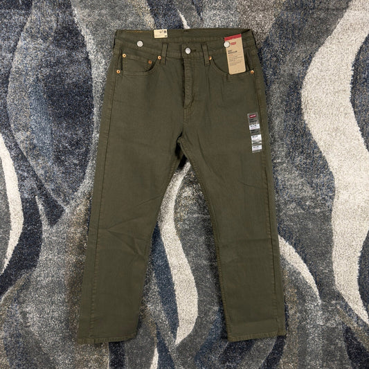 Levis 505 Regular Fit Pants Mens 32x30 Olive Green Eco Ease