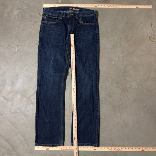 Carhartt 1889 Straight Jeans Mens 34x32 Blue Denim
