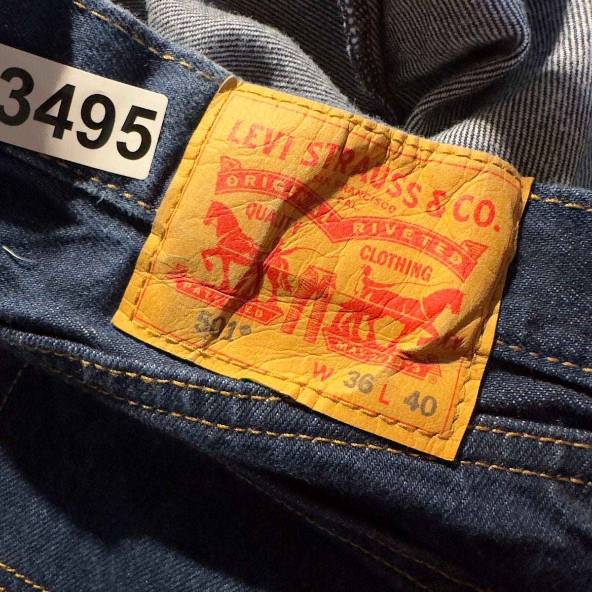 Levi's 501 Original Fit Jeans Mens 36x31 Indigo Blue Raw Hem Baggy Streetwear
