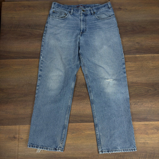Vintage Eddie Bauer Relaxed Jeans Mens 36x32 Blue Distressed