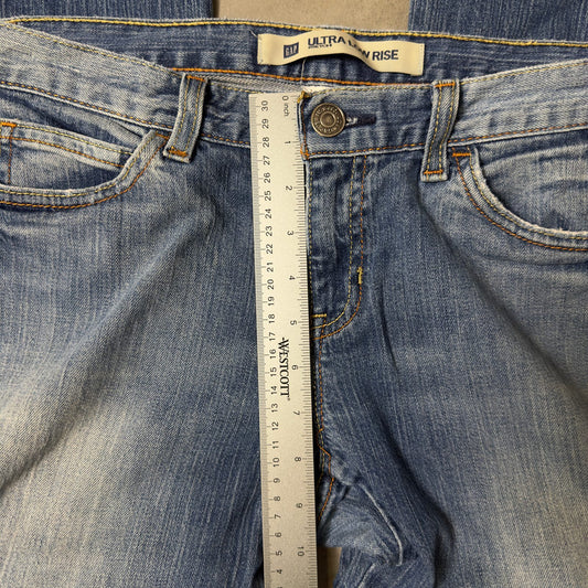 Gap Ultra Low Rise Bootcut Jeans Womens 8 Dark Wash Stretch