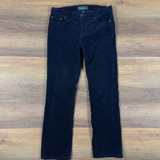 Lauren Ralph Lauren Navy Corduroy Straight Pants Womens 6P