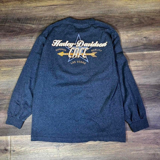 Harley-Davidson Vegas Long Sleeve T-Shirt Men's Large Gray