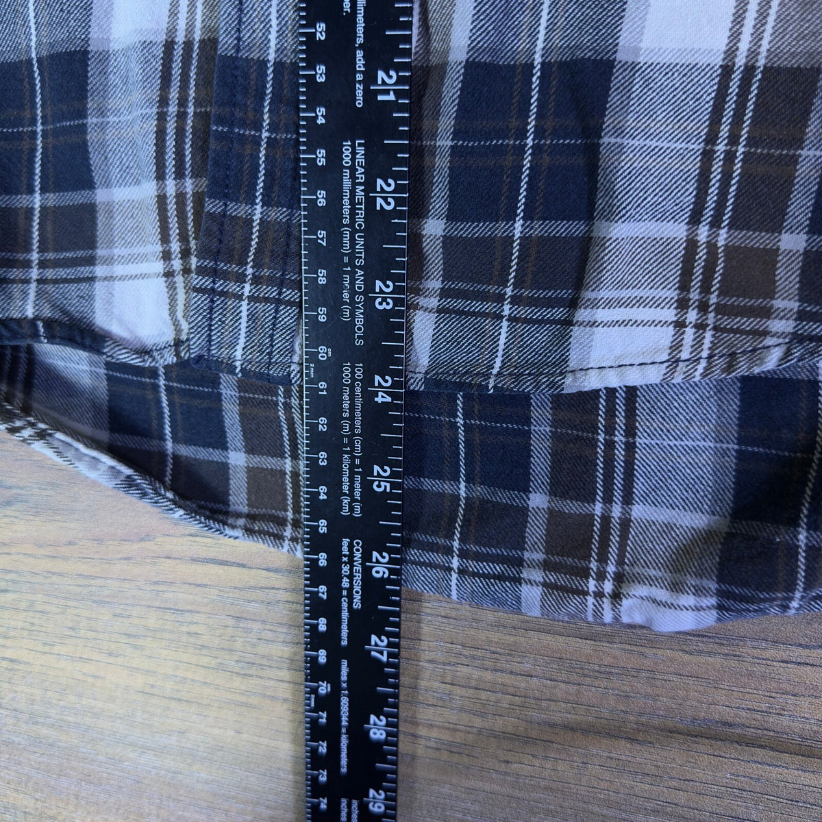 Eddie Bauer Plaid Flannel Shirt Brown Navy Workwear Rugged