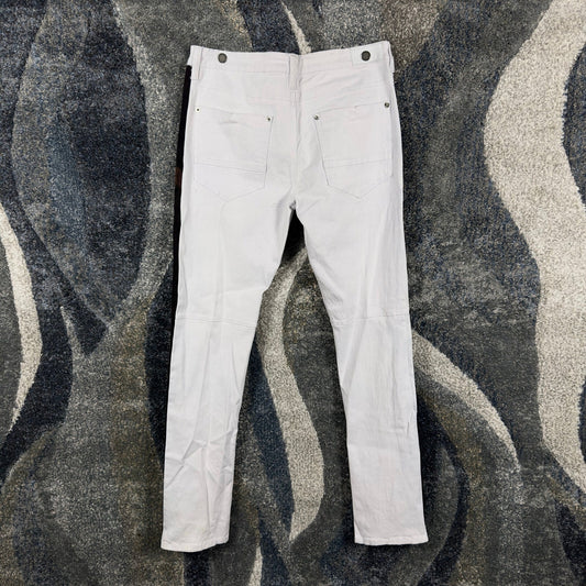 Y2K Southpole Moto Jeans Mens 32x32 White Black Slim Fit