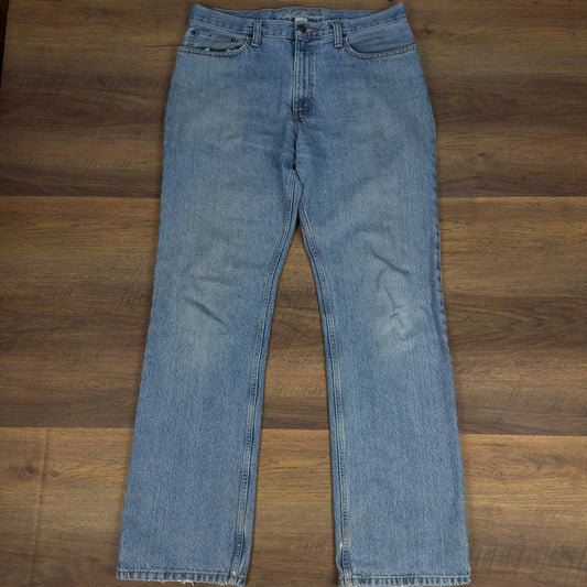 Eddie Bauer Straight Distressed Jeans Mens 35x32 Light Wash