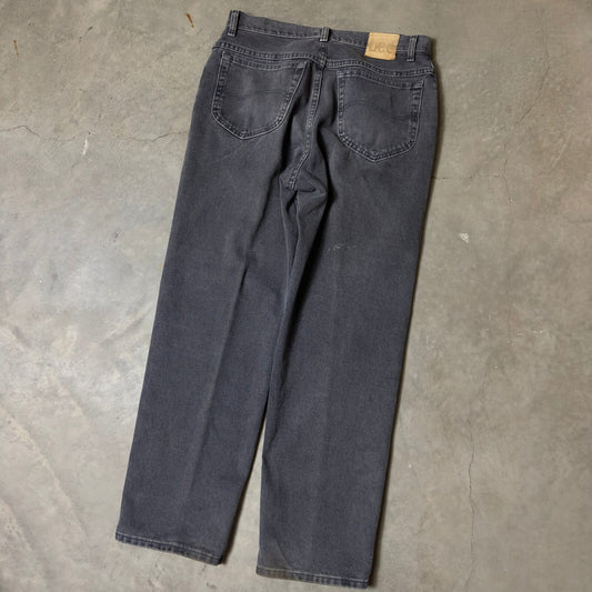 Vintage Lee Straight Leg Jeans Mens 33x30 Black Faded 90s Streetwear Baggy