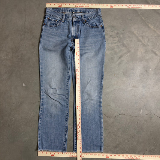 Levi's Premium Cropped Jeans Womens 26 Light Wash Raw Hem