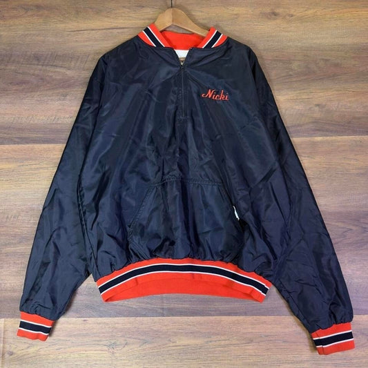 Hutchers Varsity Jacket Mens XL Black Red Football Lined USA