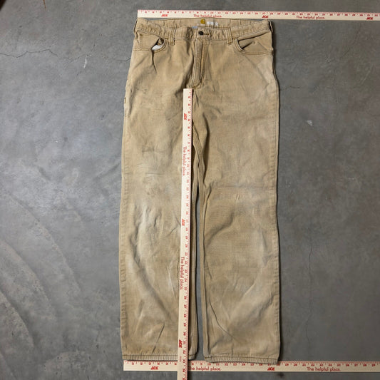 Carhartt Carpenter Pants Mens 38x34 Tan Baggy Workwear