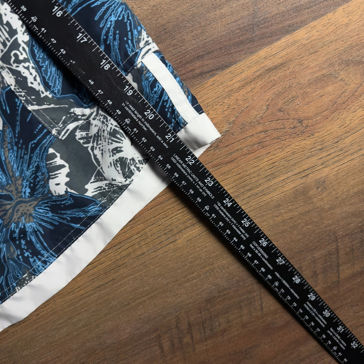 Y2K Banana Split BSP Board Shorts Blue White Floral Hibiscus