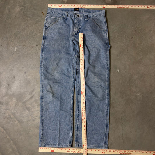 Lee Carpenter Jeans Mens 33x30 Light Wash Baggy