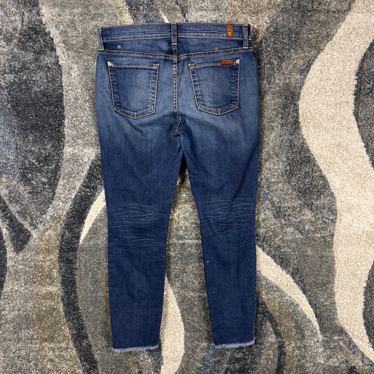 7 For All Mankind The Ankle Skinny Jeans Womens 30 Raw Hem
