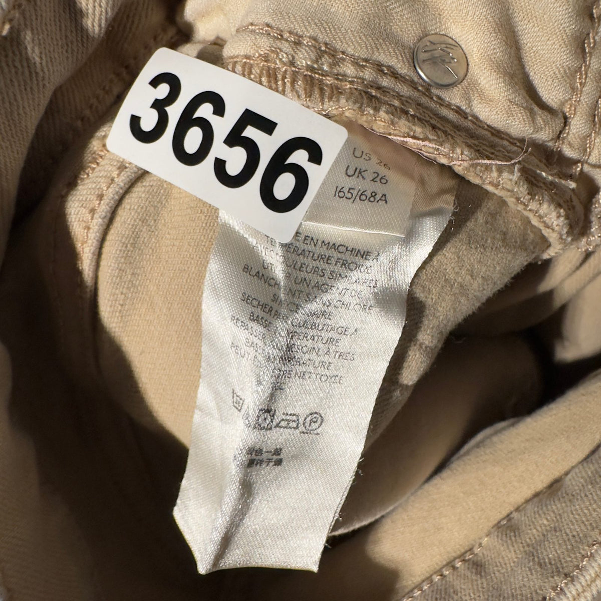We The Free Skinny Pants Womens 26 Beige Raw Hem