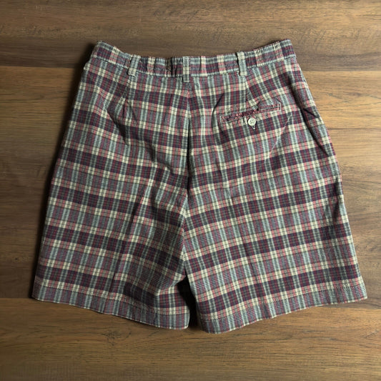Vintage Sonoma Jean Plaid Shorts Womens 12 Navy High Waisted