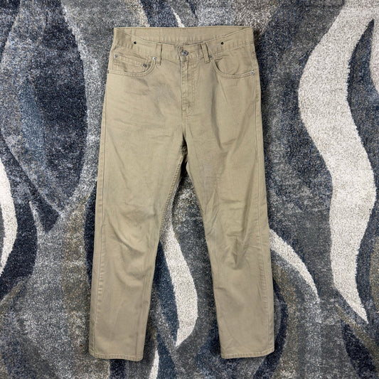 Vintage Y2K Levis 505 Straight Pants Mens 33x32 Khaki Tan