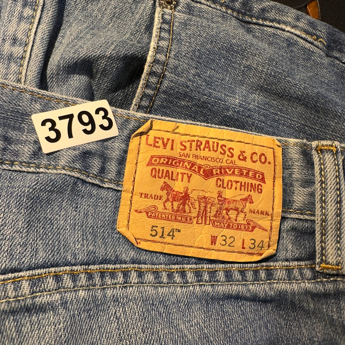 Vintage Y2K Levi's 514 Slim Straight Jeans Mens 32x34 Blue