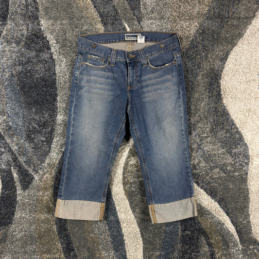 Y2K Old Navy Low Rise Capri Jeans Womens 6 Medium Wash Blue